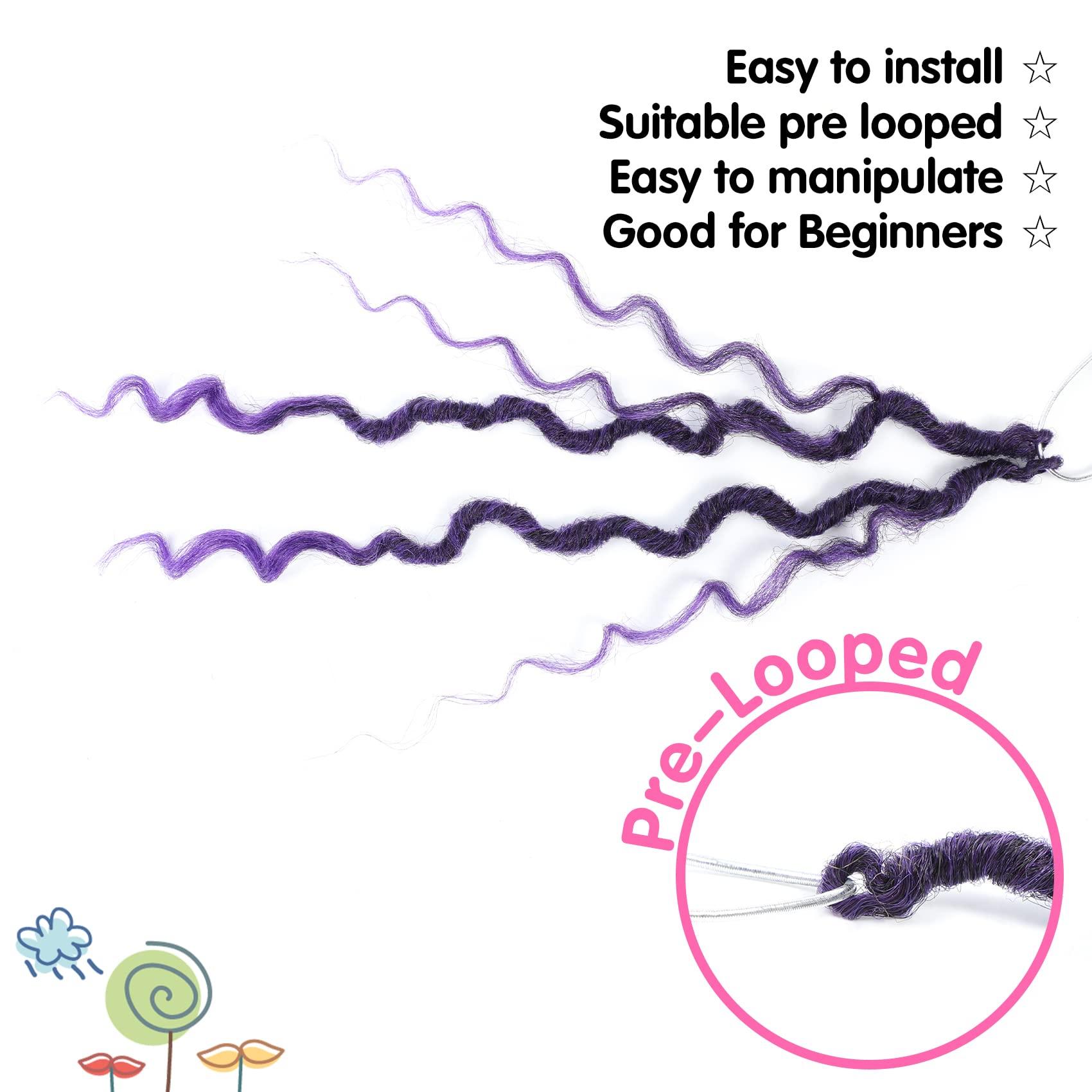 Fulcrum Fulcrum Goddess Locs Crochet Hair 12 Inch, 8 Packs New Faux Locs Crochet Hair for Black Women, Crochet locs with Curly Ends (12Inch (Pack of 8), 1B/Purple#)