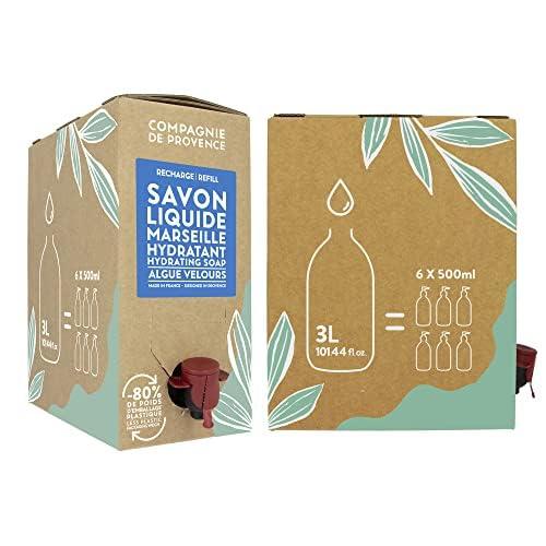 La Compagnie de Provence Compagnie de Provence Savon de Marseille Nourishing Liquid Soap, Velvet Seaweed, 101.4 Fl Oz Eco Refill