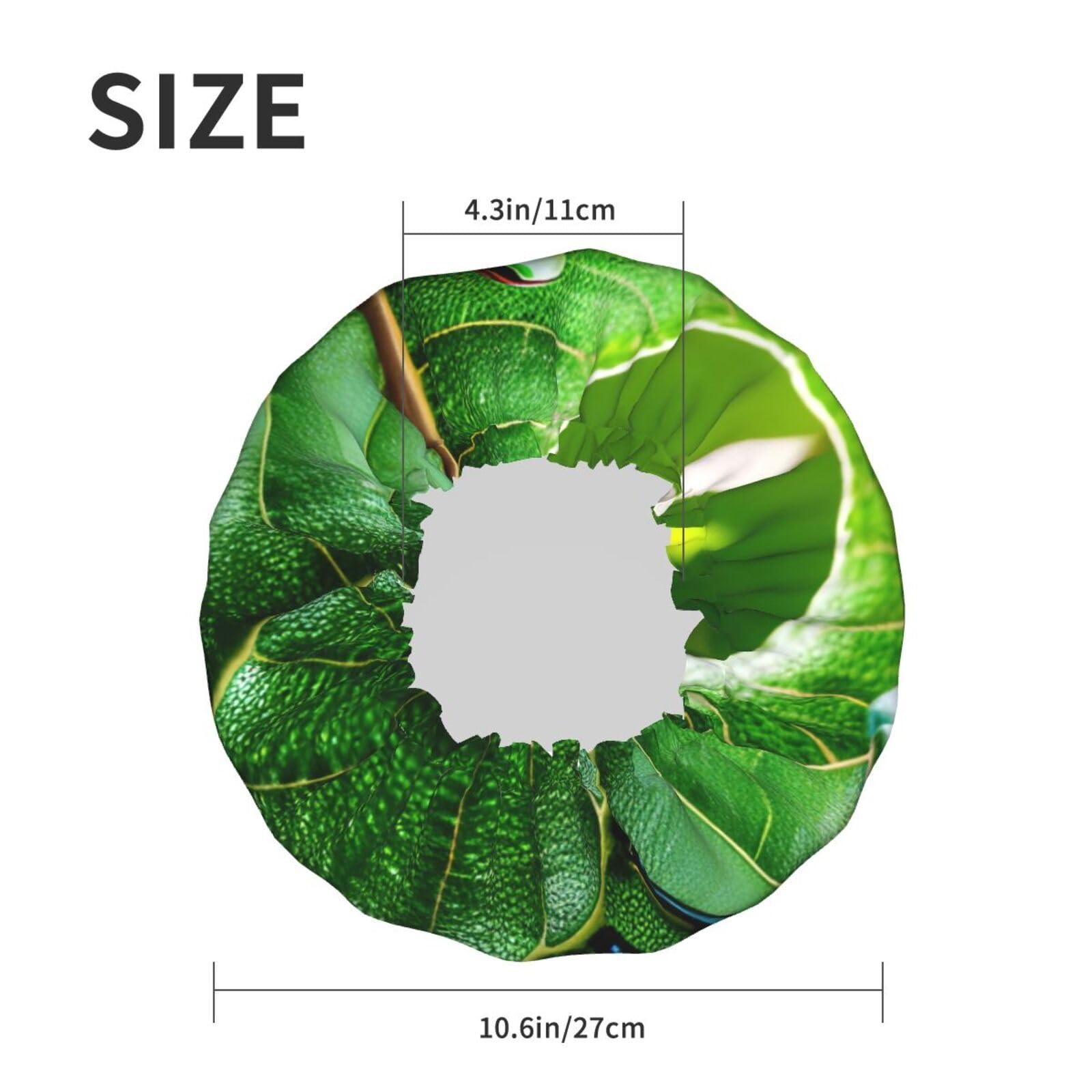 DRTGEDS Frog Leaves Shower Cap For Women, Reusable Shower Cap, Waterproof Bath Cap For Women Long Hair