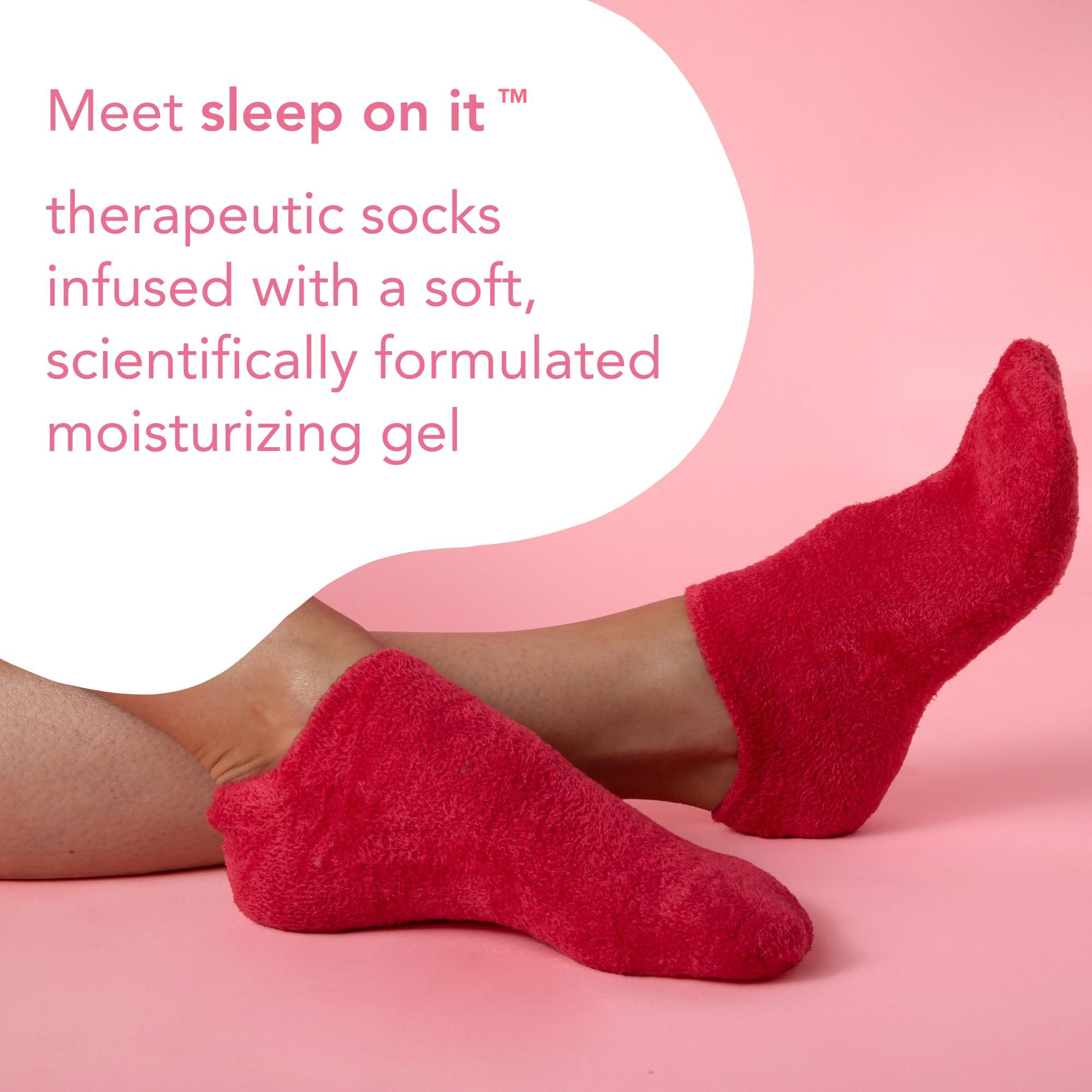 Barefoot Scientist Barefoot Scientist Sleep On It Overnight Moisturizing Gel Socks, Nourish Your Feet, Sole Sisters, Red and Pink, 2 Pack