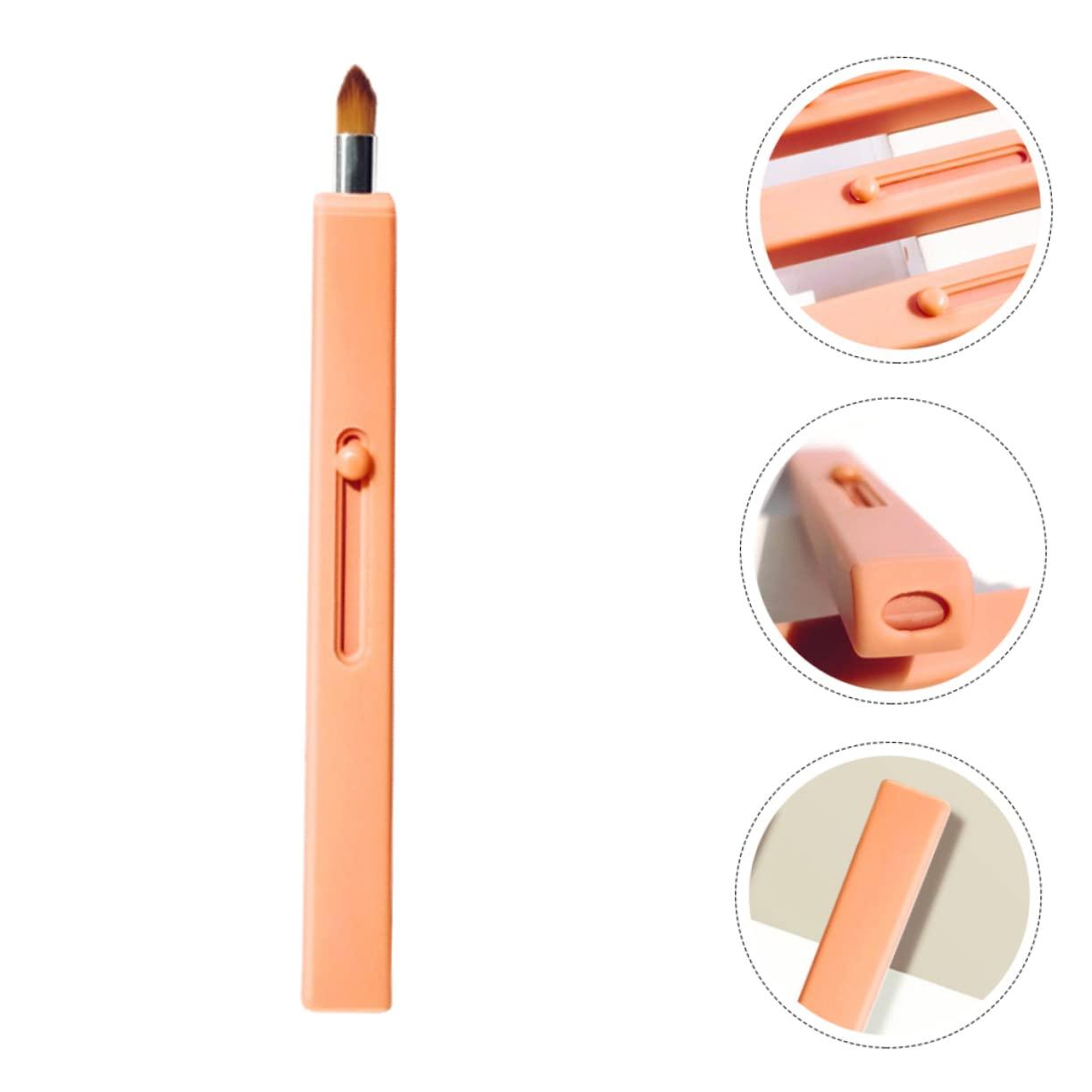 MAGICLULU MAGICLULU 1pc Retractable Lip Brush Lip Gloss Portable Lip Brush Travel Makeup Brushes Lip Applicator Retractable Lipstick Brush Lipstick Gloss Facial Brush Lip Wands Lip Plastic Orange