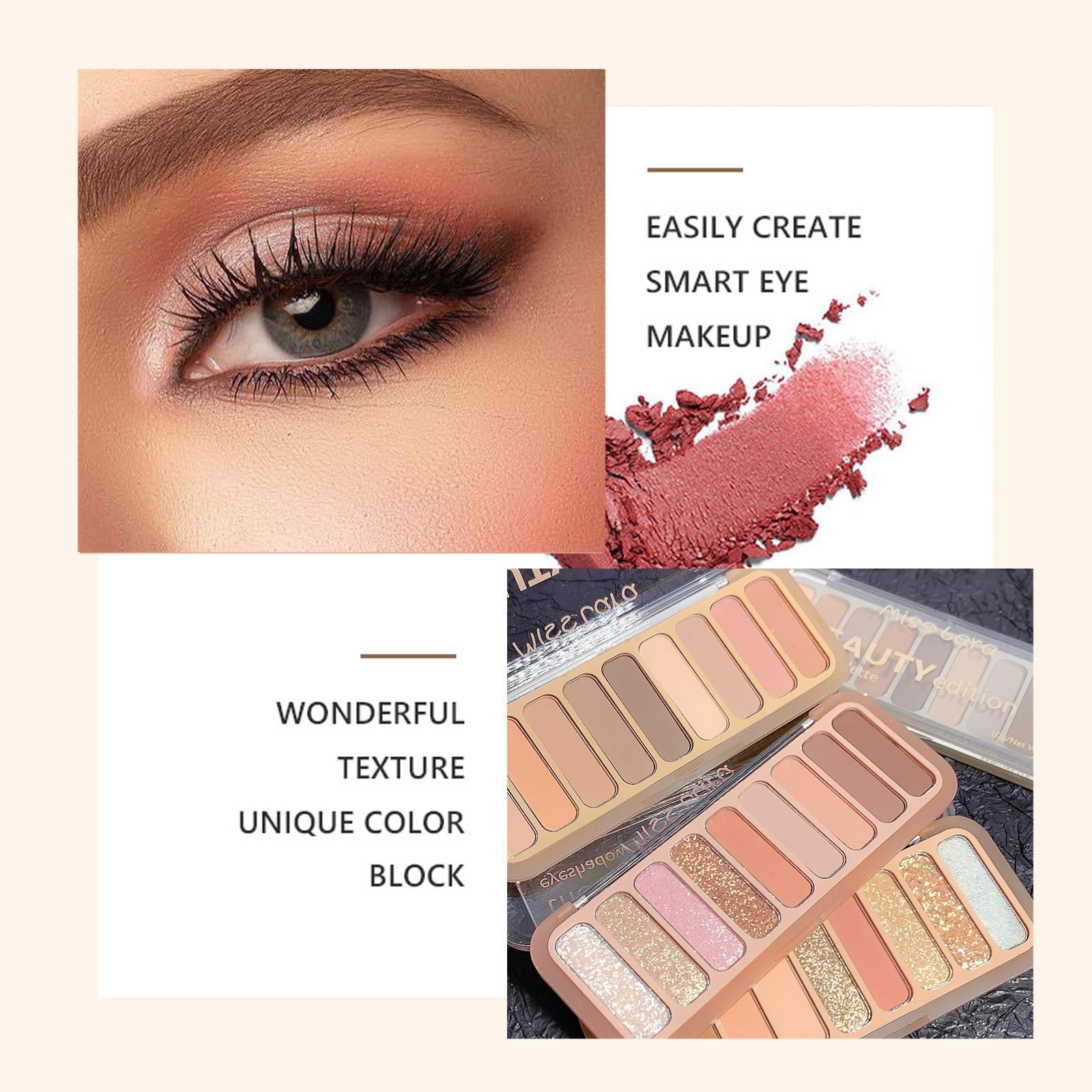 Miniling 9 Colors Matte Naked Eyeshadow Palette Taupe & Brown Nude Neutral Eye Shadow Makeup Pallet Matte Pigments Naturing-Looking Ultra-Blendable Long Lasting Smooth Cement Color Shades (#2 Rose Pink)