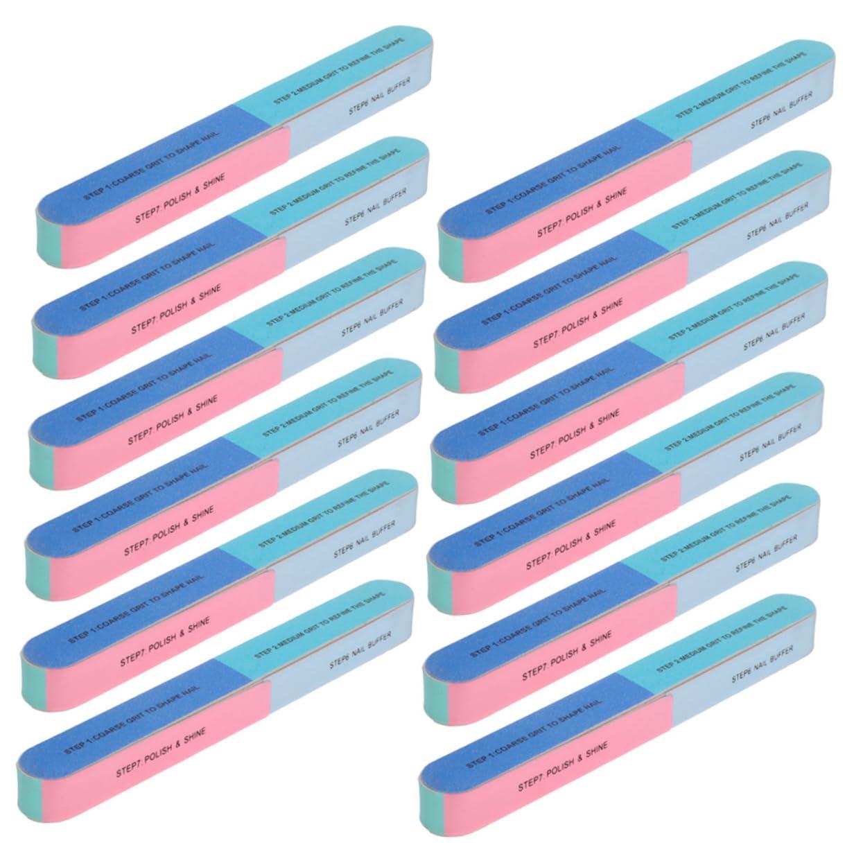 SKISUNO SKISUNO 3sets Professional Nail Art Tools 7 Step Nail Buffer Mini for Fingernails Toenails 12pcs*3