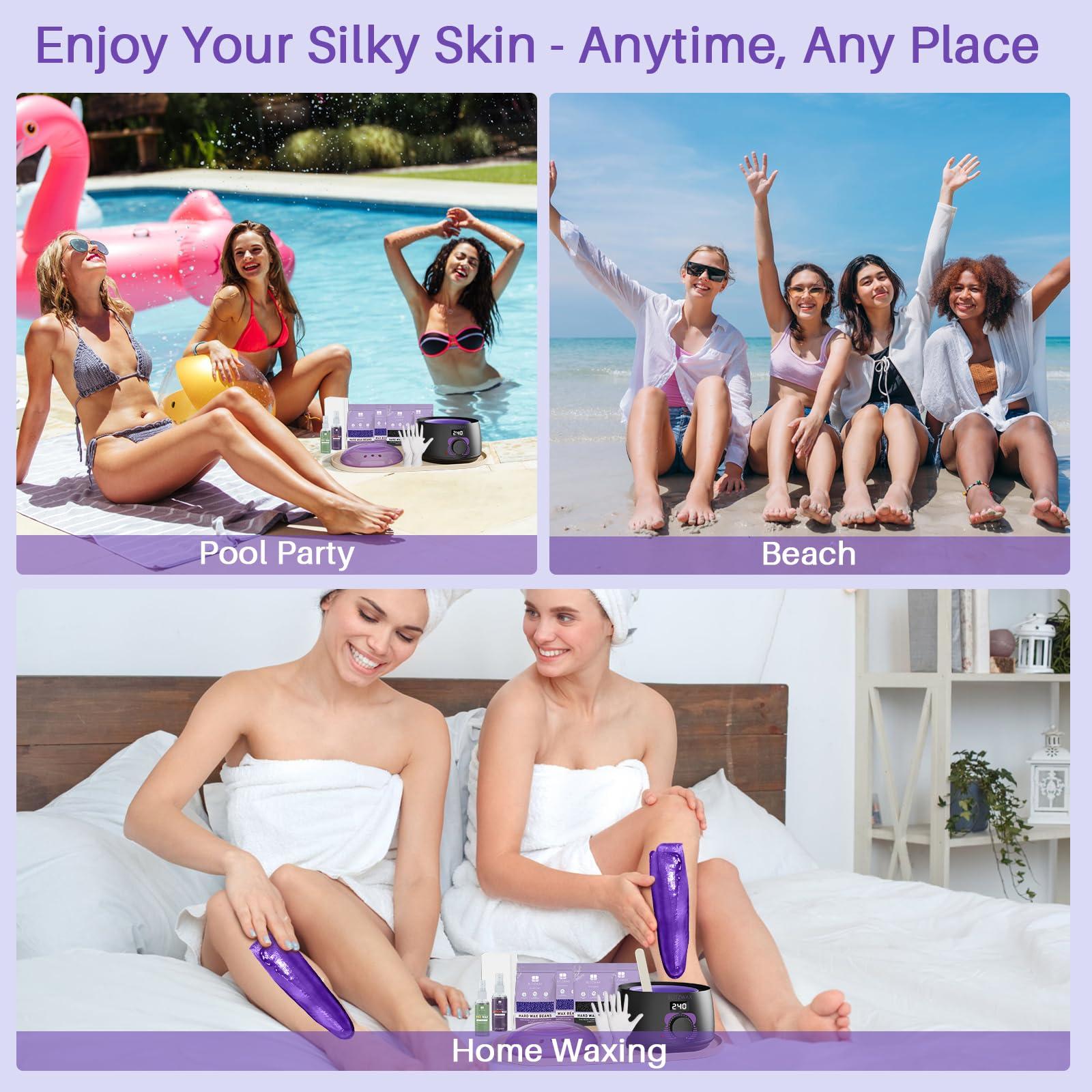 BLITZWAX BLITZWAX Waxing Kit for Women Men Digital Wax Kit Suitable for Sensitive Skin/Brazilian/Full Body/Bikini/Hair Removal Hard Wax Kit with 50 Wax Items for Home, Salon and Beginners