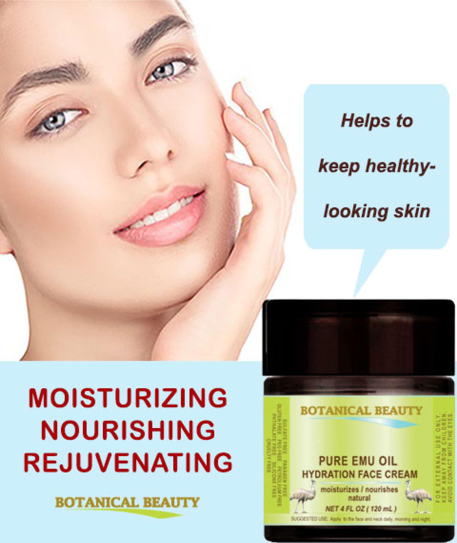 Botanical Beauty PURE EMU OIL HYDRATION FACE CREAM For Normal - Dry - Sensitive Skin. Moisturizing and Nourishing. 2 Fl. oz. - 60 ml by Botanical Beauty