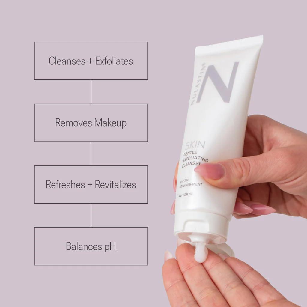 NULASTIN NULASTIN Gentle Exfoliating Face Wash for Women & Men - SKIN Facial Cleanser - Sulfate-Free, Vegan-Friendly & Cruelty-Free - Melt Makeup & Scrub Impurities Away with Every Wash (4 Oz)