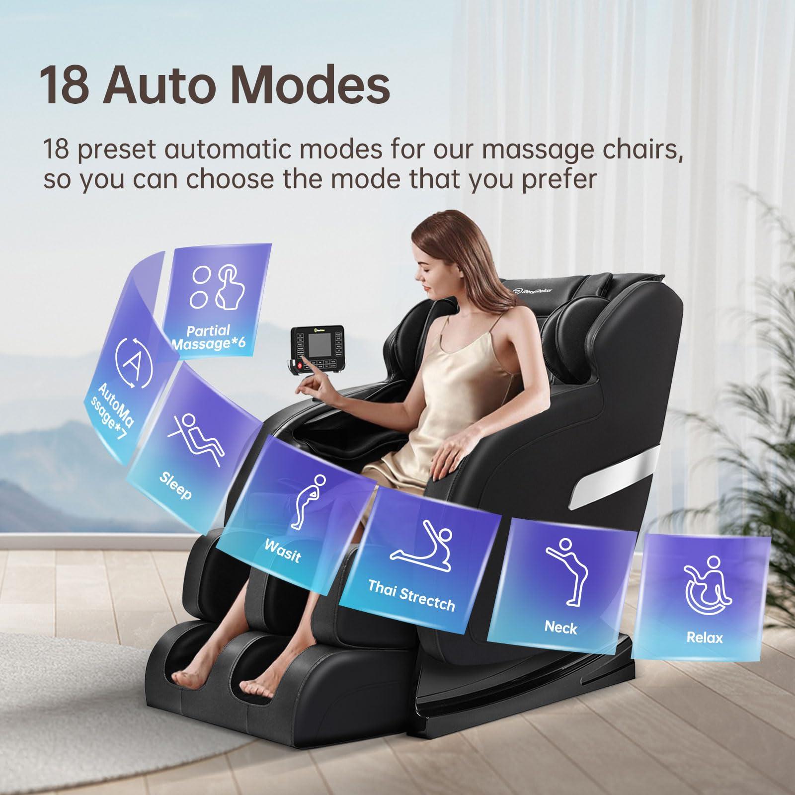 Real Relax Real Relax Massage Chair, SL Track Full Body Zero Gravity Massage Chair Recliner with App Control, Favor 05 (Black)