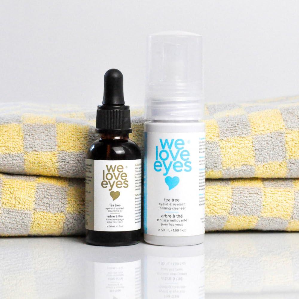 We Love Eyes We Love Eyes - The Eyelid Scrub Kit - All Natural Tea Tree Eyelid Cleansing Kit (Cleansing Oil 30 ml & Foaming Cleanser 50 ml) Paraben & Sulfate Free - Made in USA