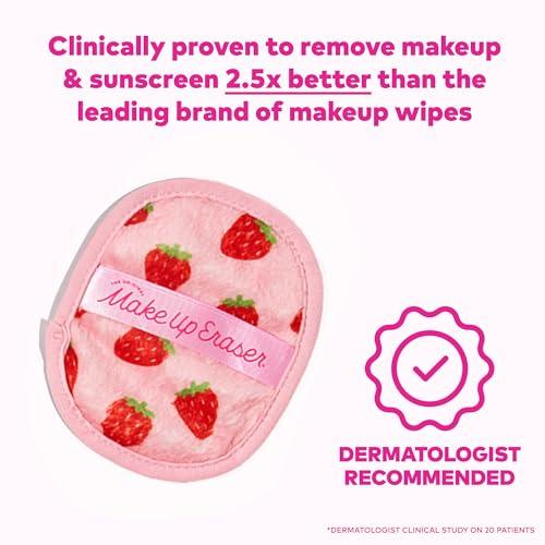 Makeup Eraser The Original Makeup Eraser, 7-Day Set, Erase All Makeup with Just Water, Including Waterproof Mascara, Eyeliner, Foundation, Lipstick, Sunscreen, and More! Strawberry Fields, 7ct.