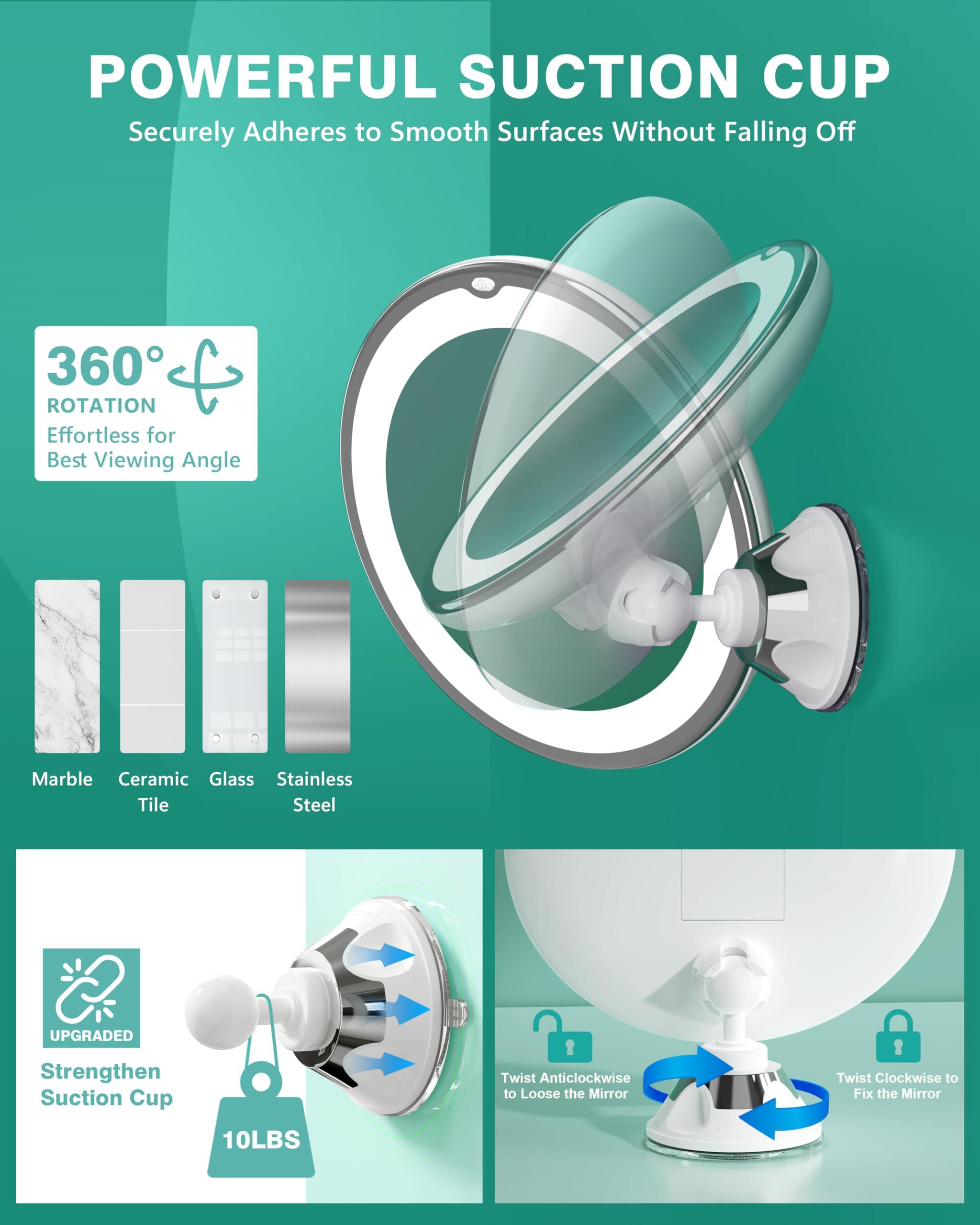 Auxmir Auxmir 2025 Upgraded 20X Magnifying Lighted Makeup Mirror with 2-Level Brightness, Vanity Mirror with Power Suction Cup and Tweezers, 360 Swivel, Portable Bathroom Mirror for Home Travel, White