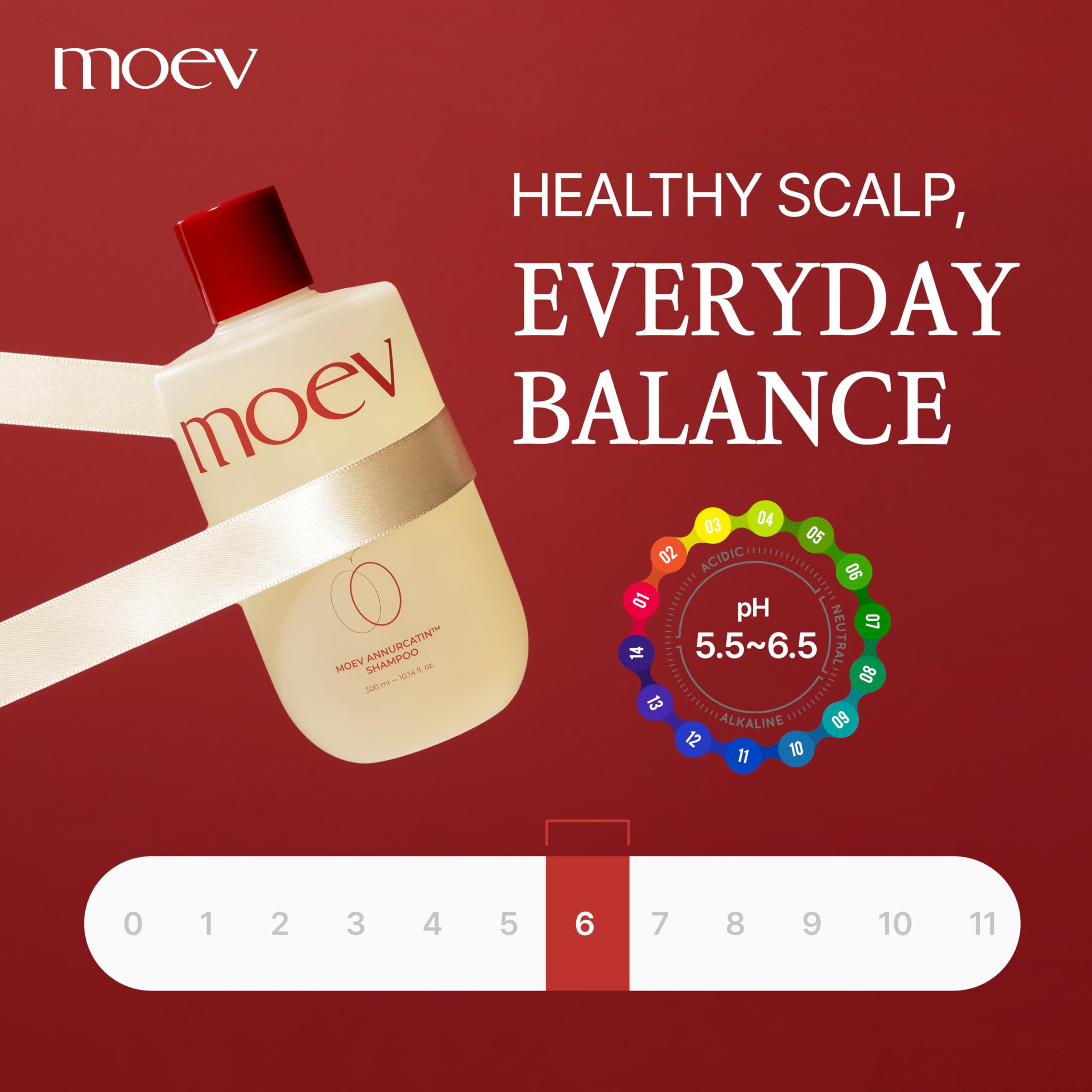 MOEV MOEV ANNURCATIN Shampoo, Biotin Hair Growth Volumizer Korean Anti Hair Loss Shampoo for Women, Build Lift, Natural Sulfate and Paraben-Free Apple Fresh Cleanser, Strengthens Weak Hair 10.14 fl.oz.