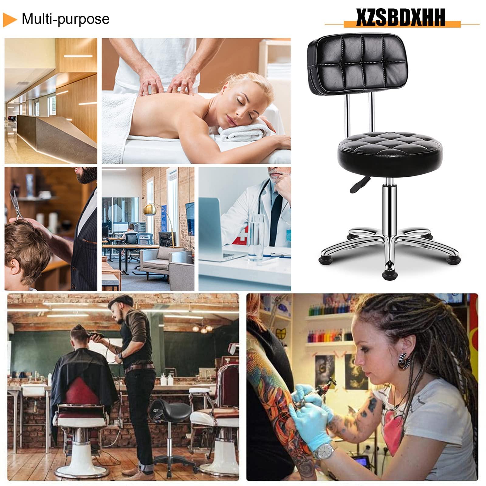 XZSBDXHH XZSBDXHH Swivel Round Stools with Backrest Salon Stool Chair Height Adjustable 43-58cm Doctor Stools Hydraulic for Spa Tattoo Massage Manicure Dentist Clinic Load-Bearing 150kg (Brown)