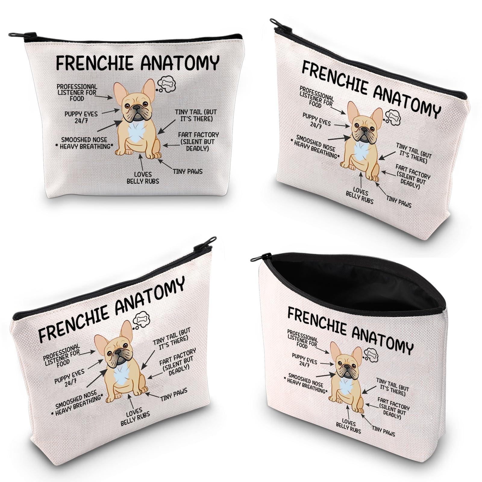 XYANFA XYANFA Frenchie Anatomy French Dog Makeup Bag French Dog Lover Gift Frenchie Mom Frenchie Dog Cosmetic Bag (FRENCHIE ANATOMY)