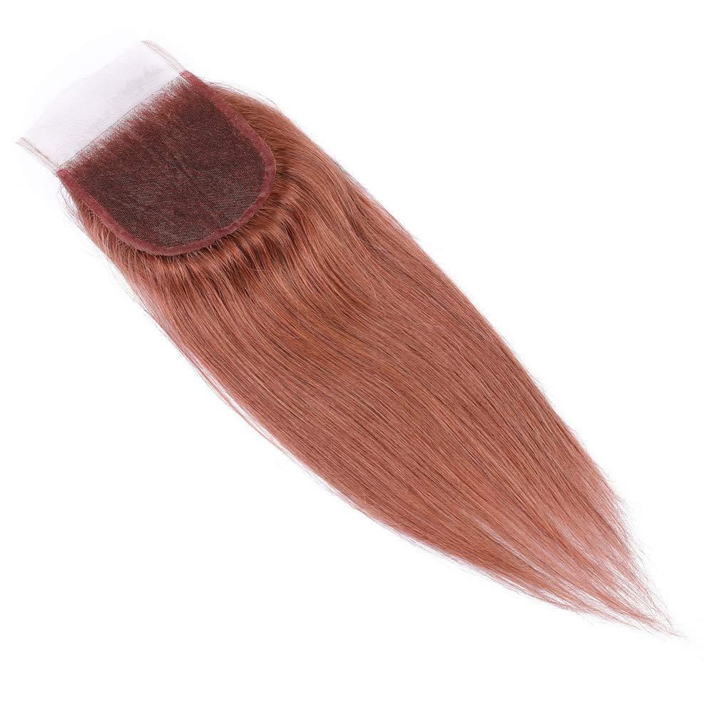 Tony beauty hair Tony Beauty Hair #33 Dark Auburn Peruvian Virgin Hair Weaves with Closure Copper Red Body Wave Human Hair 4 Bundles and Closure Reddish Brown Lace Front Closure 4x4\" (12 12 12 12 with 10)