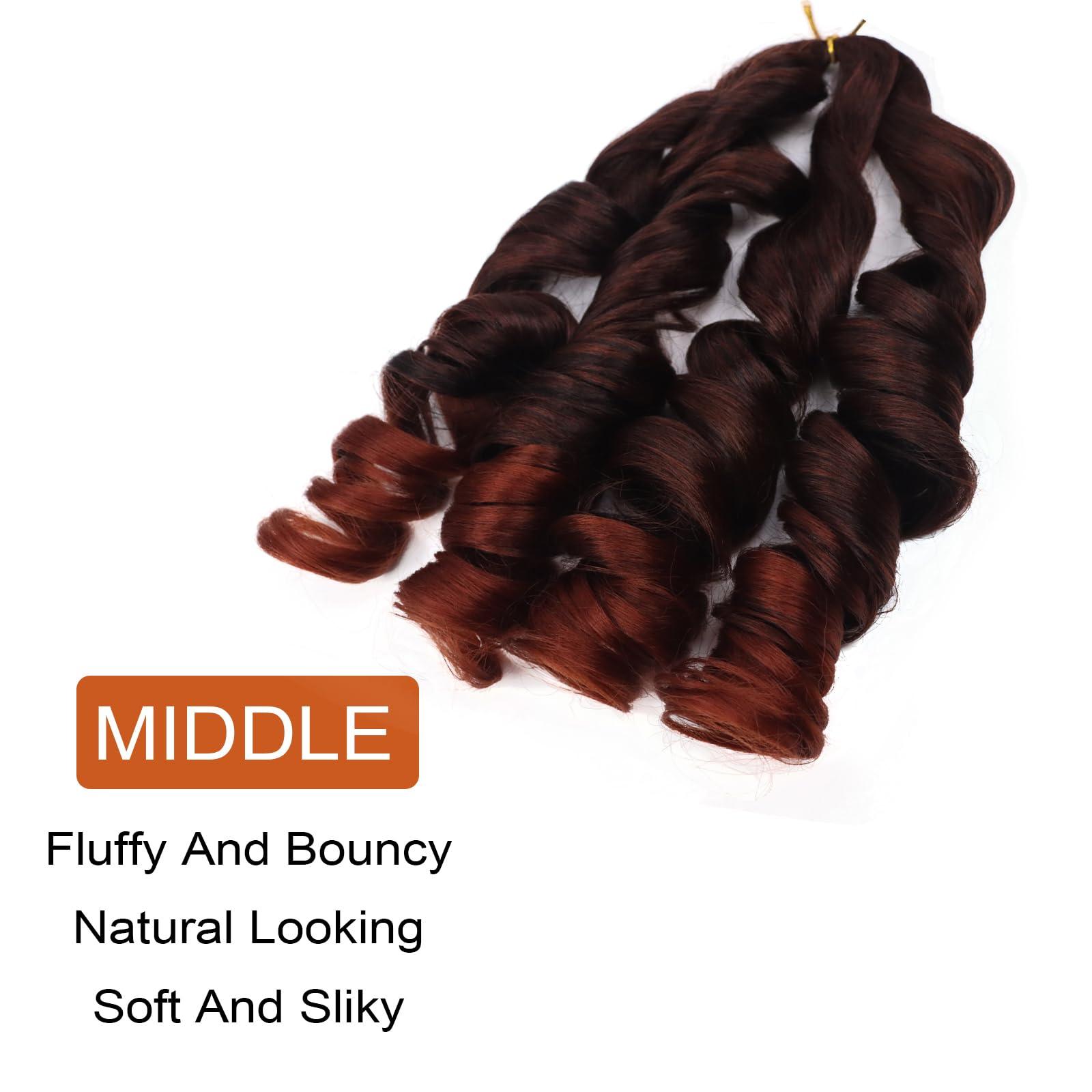 Lianzi French Curly Braiding Hair Pre Stretched Curly Braiding Hair 18 Inch 8 Packs French Curl Braids Spanish Curly Braiding Hair With Curly Ends Wavy Crochet Hair for Black Women(18 Inch/Pack of 8, T350)