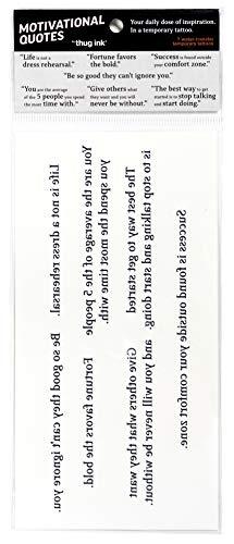 Thug Ink Motivational Quotes by Thug Ink® - 7 Temporary Tattoos ~ Daily Motivational Quotes ~ Inspirational Quotes ~ Water-transfer Tattoos