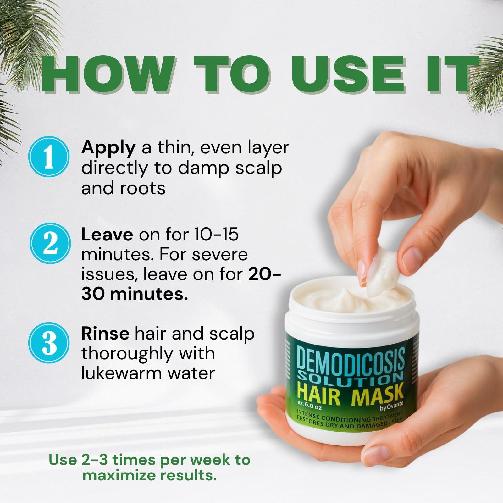 OVANTE OVANTE Demodex Mite Eliminating Repair Mask for Itchy, Prone Scalps - Hair Loss Associated with Demodicosis - 6.0 oz