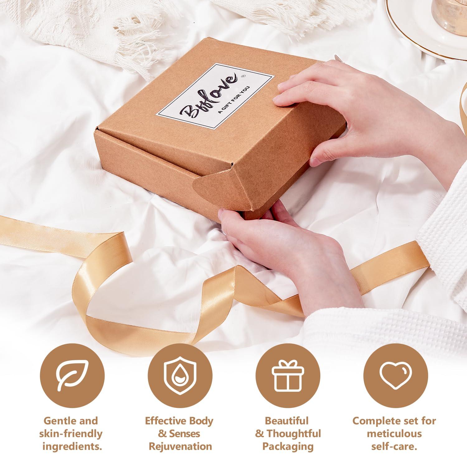 # BFFLOVE Gifts for Women BFFLOVE Gift Set for Women 5pcs Cherry Blossom Spa Set, Birthday Gifts for Women with Massage Oil, Scented Candle, Bath Salts, Hand Cream, Christmas gifts