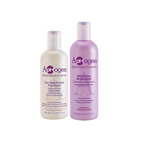 Aphogee Aphogee Serious Hair Care Double Bundle (Twostep Protein Treatment 4 Fl Oz and Balancing Moisturizer 8 Fl Oz)