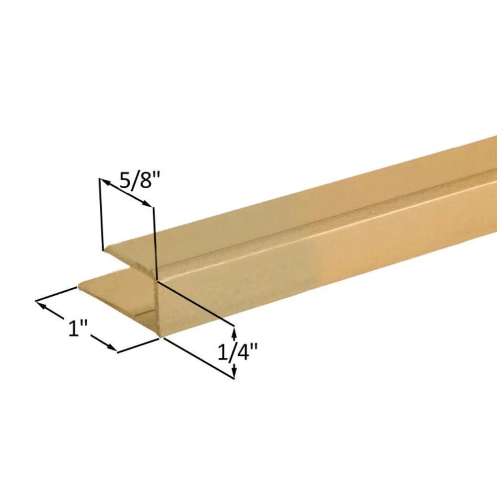 Truth Hardware Mirror 5/16\" \"J\" Channel - Top - Bright Gold