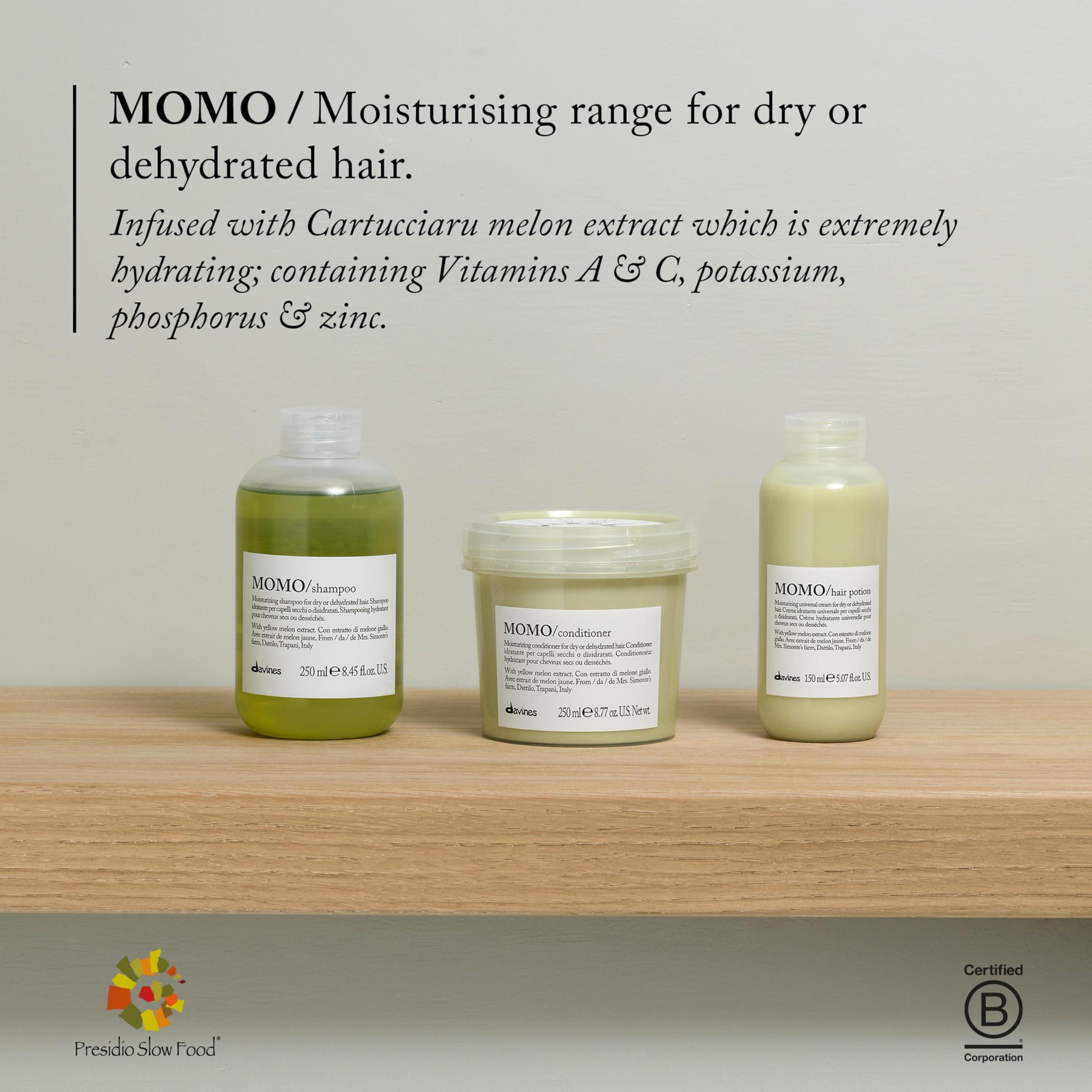 Davines Davines MOMO Moisturizing Shampoo & Conditioner for Dry, Dehydrated Hair, Add Softness & Shine, Detangling Formula, 8.45 & 8.77 fl. oz.