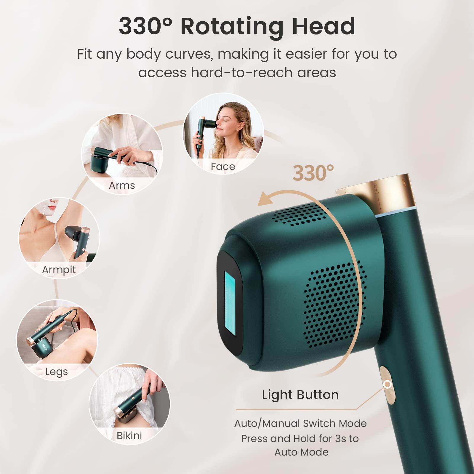 JOVS JOVS Laser Hair Removal, [24J Energy] IPL Hair Removal for Women and Men, 37F Painless Sapphire Ice-Cooling Tech, 6 Modes for Whole Body Hair Removal Device, 2 in 1 Skin Rejuvenation, 330 Rotation