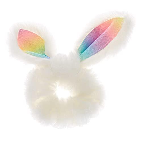 Claire's Claire's Girl's Fuzzy Bunny Ears Hair Scrunchie - White