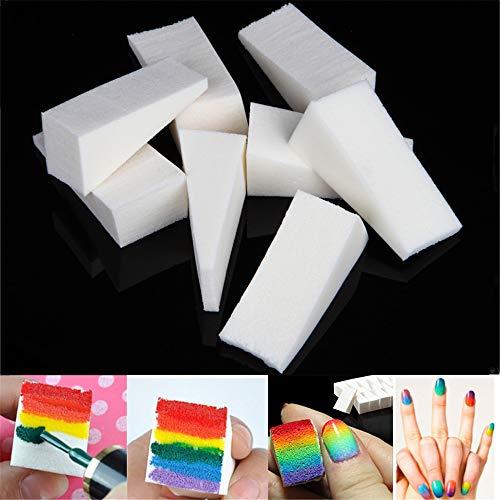 Symphonyw Make Up Wedges, 40 Pieces White Triangle Shape Makeup Sponge Cosmetic Wedges Foundation Beauty Tools