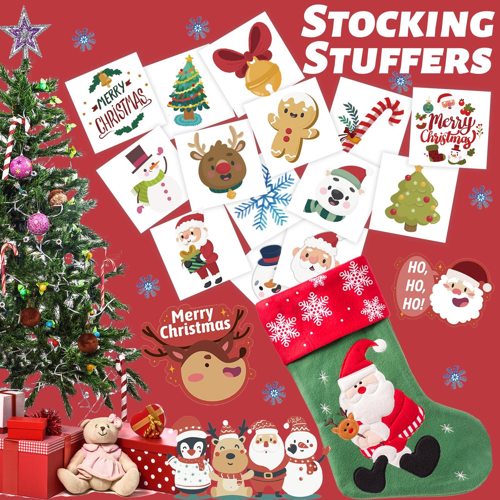 winthrop winthrop 240 Pcs Bulk Christmas Temporary Tattoos for Kids, Individually Wrapped Waterproof Safety Tattoos Stickers, Best Choice for Christmas Goody Bag Stuffers, 60 Different Designs Snowman Santa