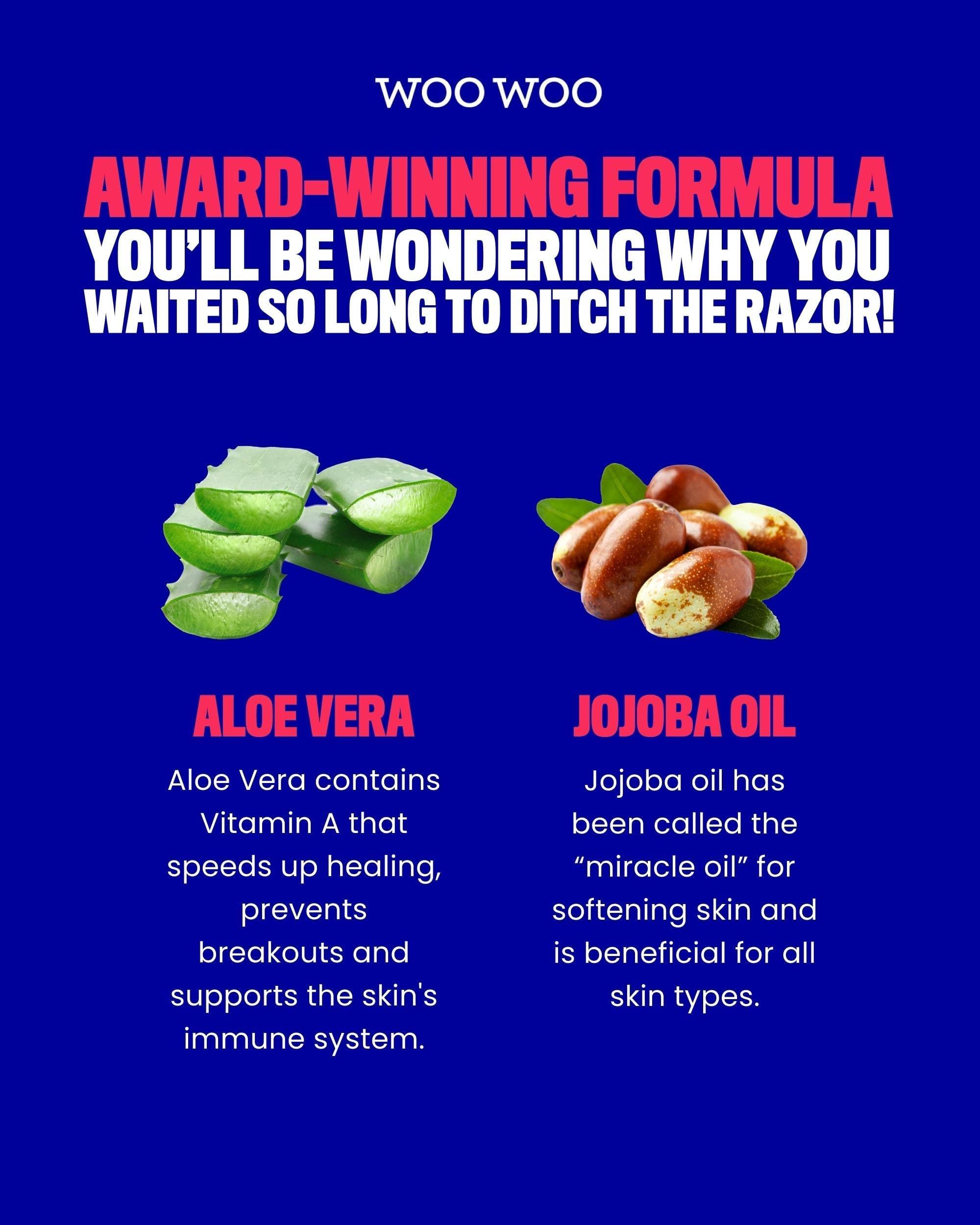 WOOWOO WooWoo - Tame It! In-Shower Natural Hair Removal Depilatory Cream | No Irritation Vegan Hair Remover For Sensitive Skin - Legs, Bikini, Intimate Areas (6.8 oz | 200 ml)