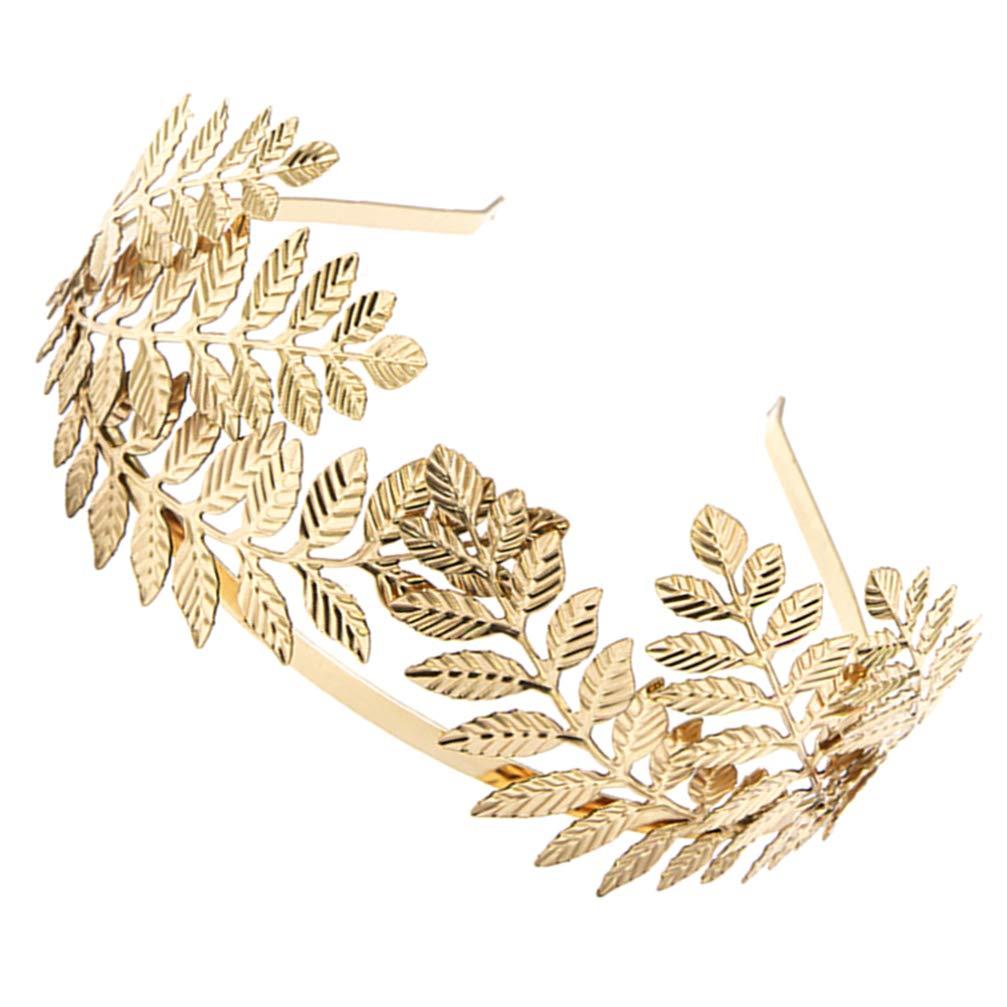Beaupretty Goddess Leaf Headband Leaves Crown Tiara Greek Goddess Headband Wedding Headpiece for Women Girls (Golden)