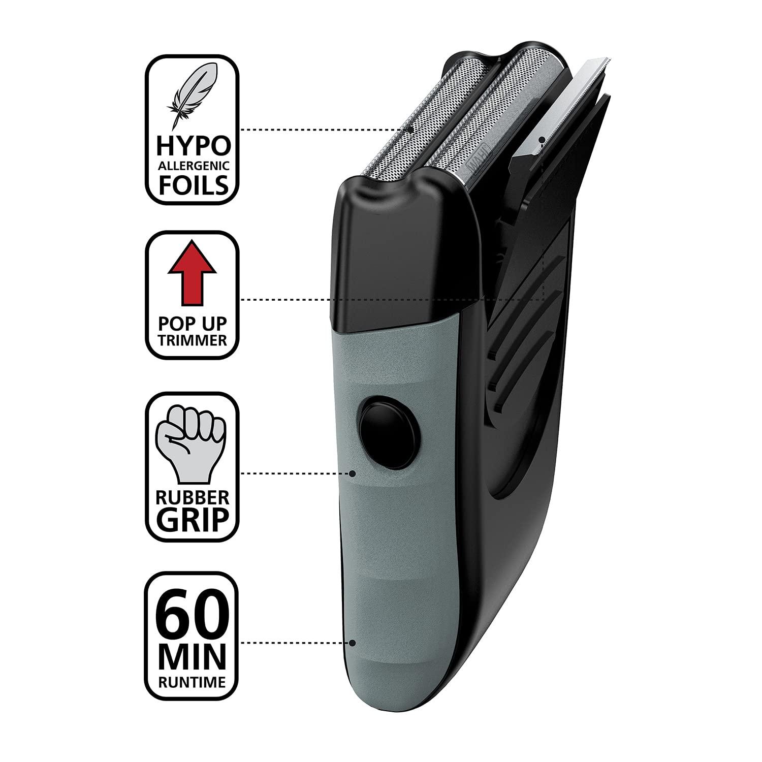 Wahl Wahl Bump-Free Rechargeable Foil Shaver with Hypoallergenic Titanium Cutters for Close, Smooth Shaving - Model 7339-300