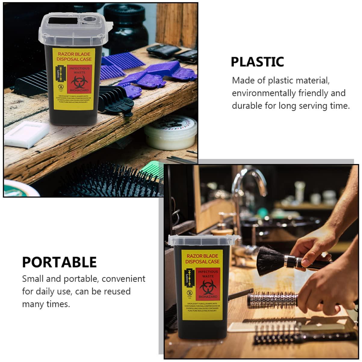 KALLORY KALLORY 4pcs Portable Bank Cutter Family Recycle Safety Barber Holder Hairdressing Shalon Use Sharps Shop Blades Container, Supplies Collect Case, Waste Razor for Barbershop Case Home