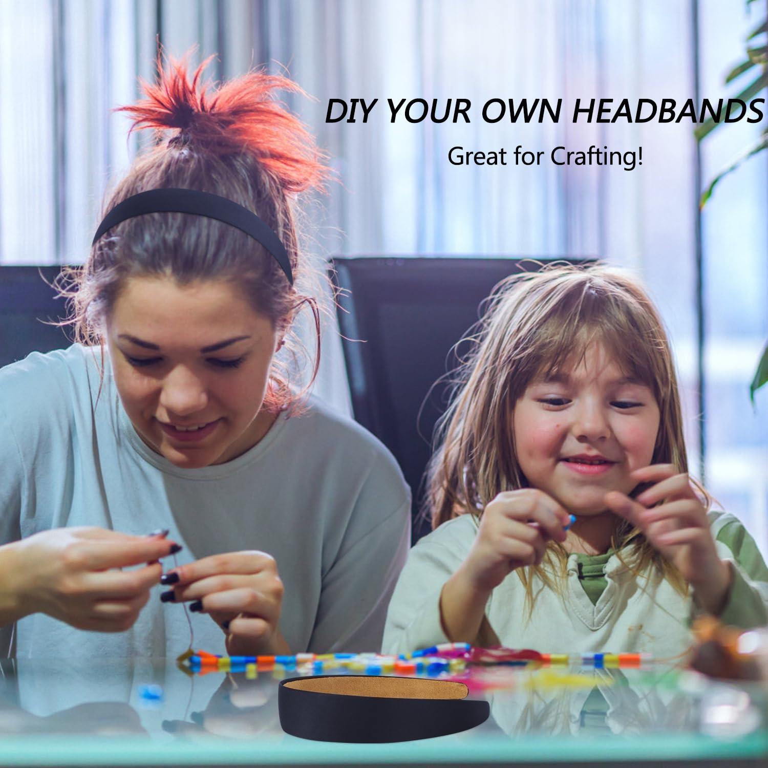 Atoden Atoden Satin Headbands for Women Girls Navy Blue Headband 1.18 Inch Wide Thin Hard Headbands Non Slip Ribbon Hair Bands Plain Headbands for Crafts DIY Costume Holiday Hair Accessories Gifts