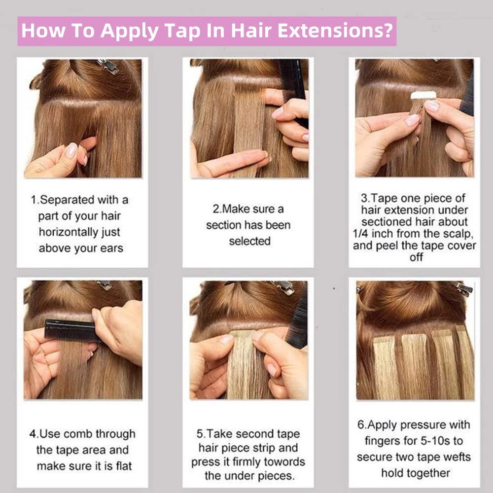 YiXing Kinky Straight Tape In Hair Extensions Human Hair YiXing Tape Extensions Human Hair 200g/Bundle,80Pcs Seamless Tape Ins for Black Women Braided Remy Hair 10Inch