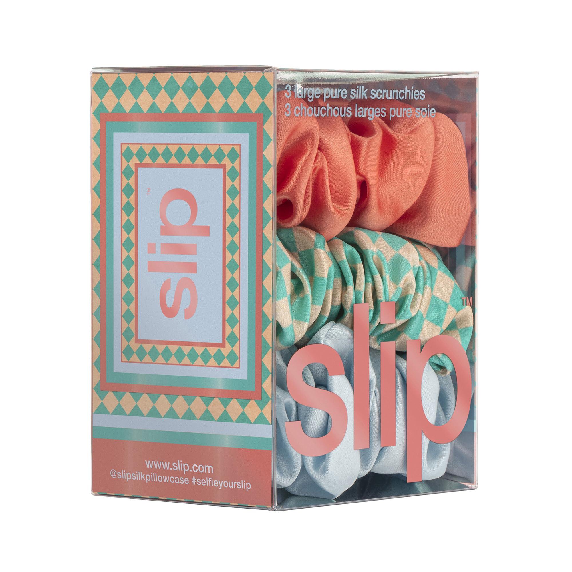 SLIP SLIP Women\'s Large Scrunchies Set of 3, Sea Mist, 3 Count (Pack of 1)