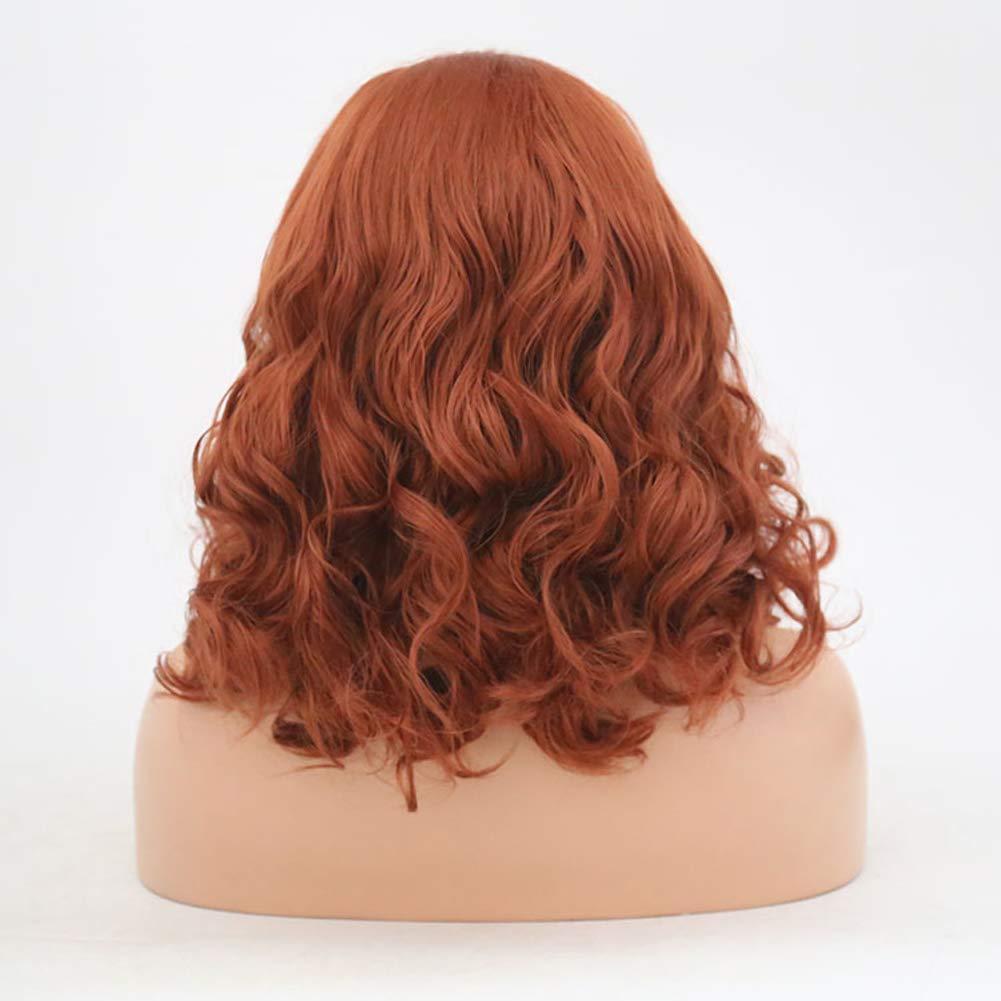 CNRO Hair CNRO Hair Auburn Wigs Short Wavy Lace Front Wigs Copper Red Synthetic Wig For Women Shoulder Length (Red Brown)