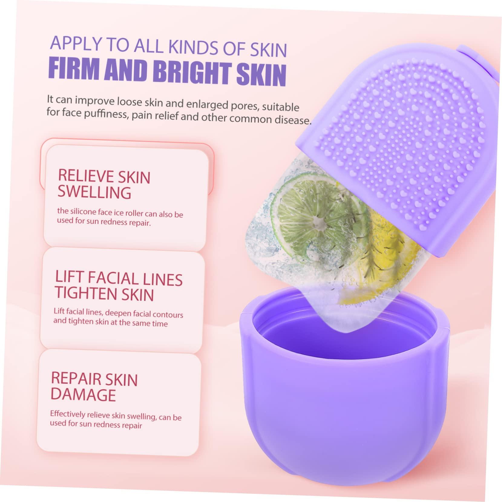 NOLITOY 3pcs Beauty Face Ice Tray Skin Care Tool Face Massage Ice Roller Face Icing Roller Face Beauty Tool Silicone Ice Face Massager Ice Roller for Face and Eye Ice Face Roller