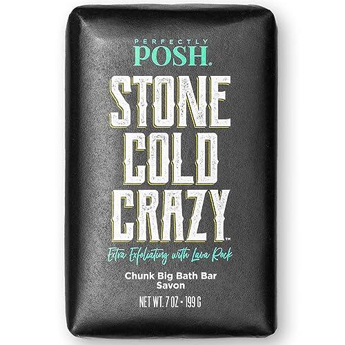 Perfectly Posh Perfectly Posh - Stone Cold Crazy Big Bath Bar Soap - Refreshing and Nourishing Soap with Energizing Scent - for Energizing Bath Time - 7oz