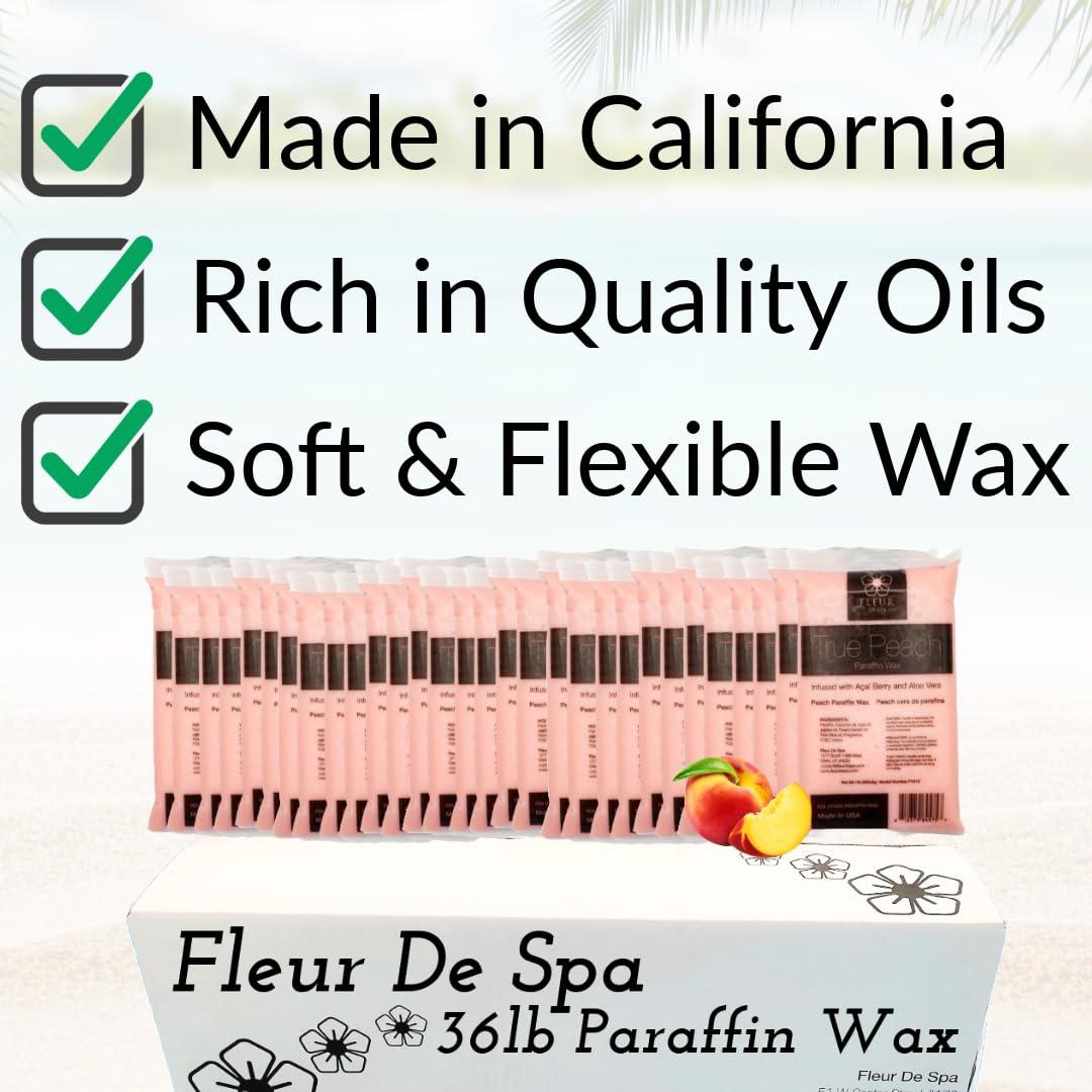 fleur de spa Paraffin Wax Refill for Hands and Feet | FLEUR DE SPA | Made in USA | With Acai, Coconut Oil, Jojoba, Aloe | Hydrates Dry Skin - At-Home Spa Experience