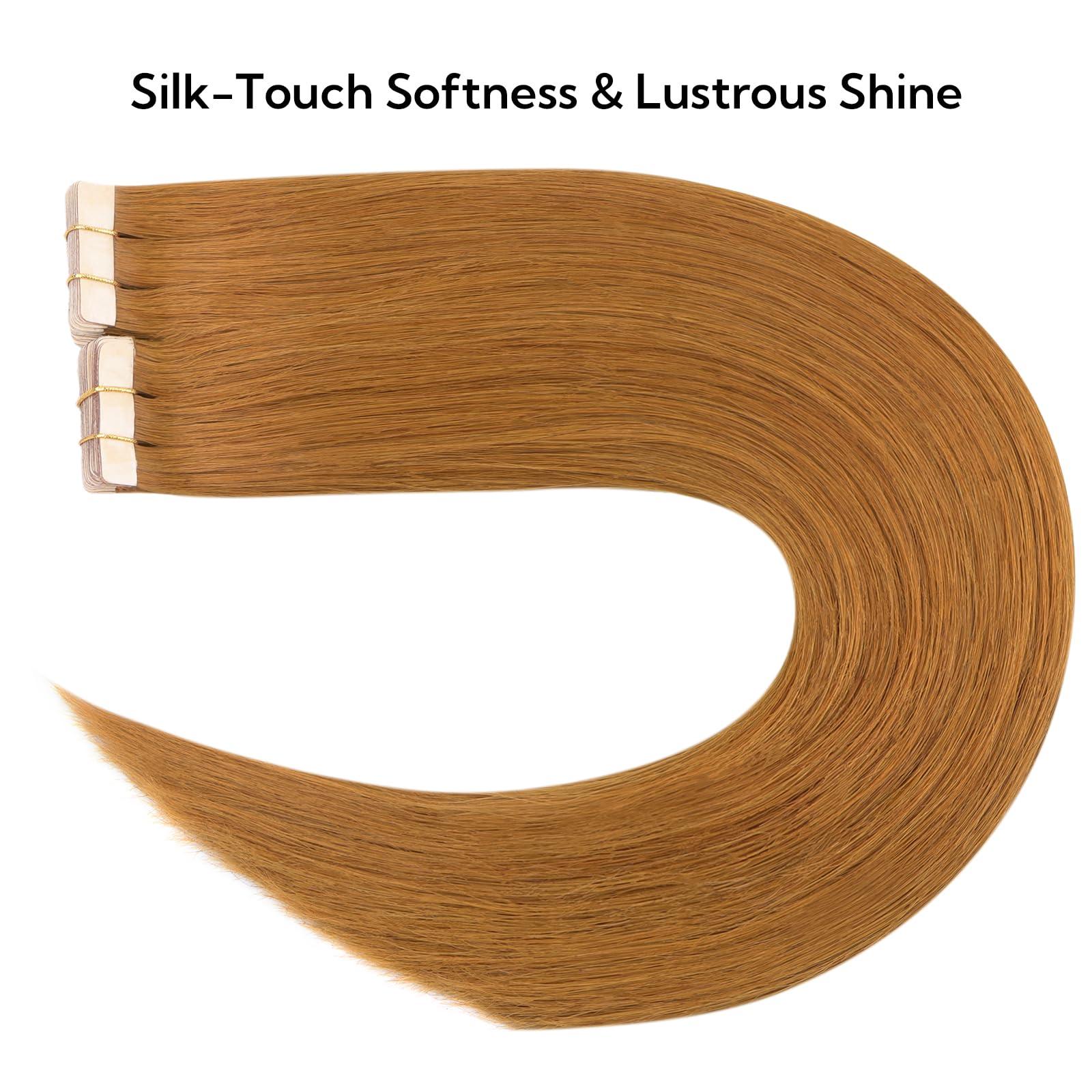 hotbanana HOTBANANA Tape in Hair Extensions, 22 Inch 40pcs 100g Auburn Ginger Tape in Hair Extensions Human Hair Tape Hair Extensions Straight Remy Human Hair Tape in Extensions