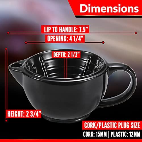 Naked Armor Savanna Shaving Scuttle Mug Kit - Shaving Bowl With Shave Soap, Shave Brush, Porcelain Scuttle Shaving Mug, Keeps Lather Hot, Creamy Lather, Hot Shave At Home Daily, Handmade Pottery, Great Gift