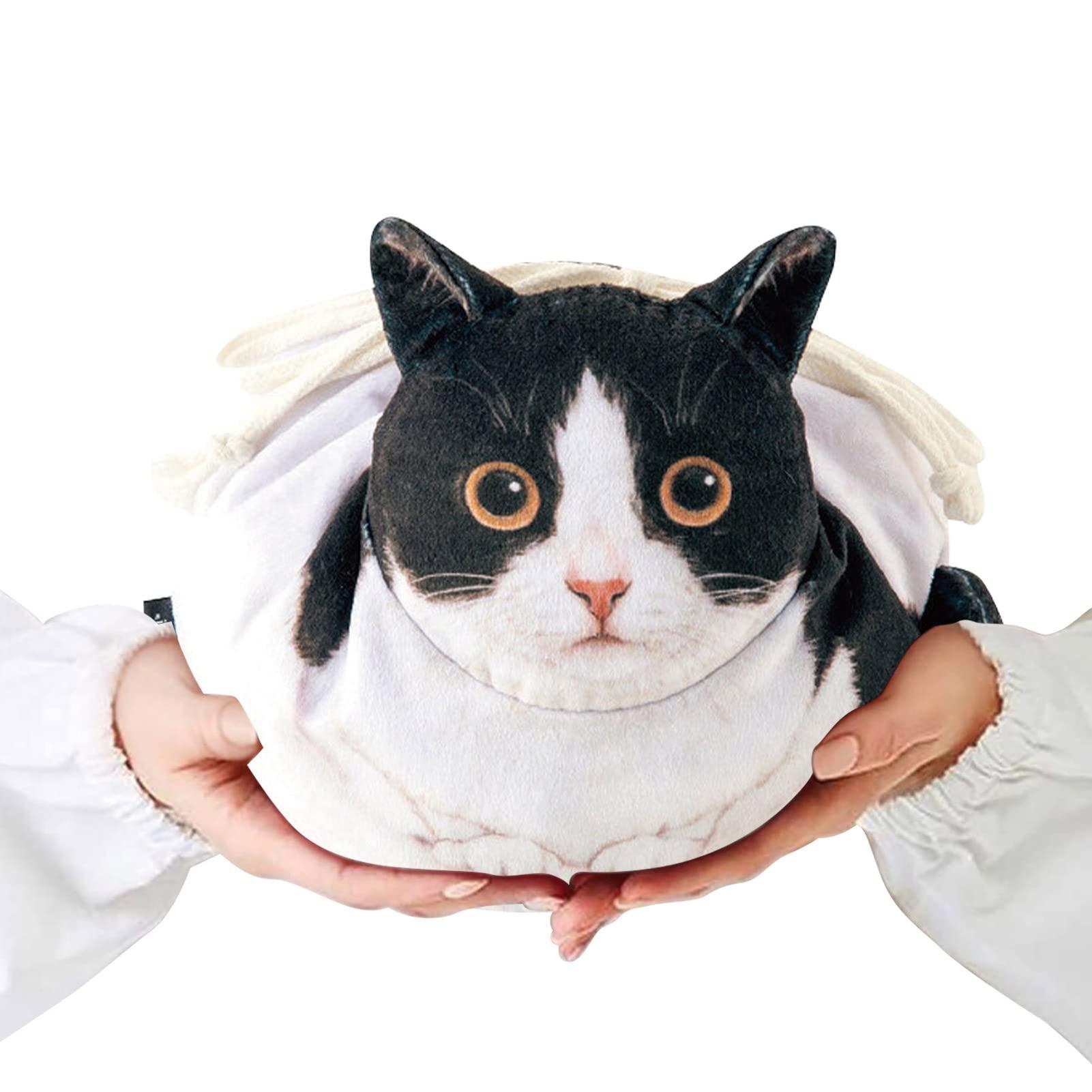 Refer to description Cat Makeup Bag for Women - Drawstring Cat Shaped Cosmetic Pouch and Toiletry Bag,Funny Kitten Design, Soft and Portable Makeup Travel Bag Organizer for Bathroom, Vacation, Business