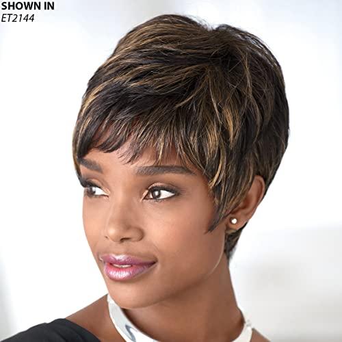 Especially Yours Especially Yours Debut Human Hair Wig Trendy Short Wig with Piecey Layers, Flirty Bangs/Runway Shades of Black, Brown, Gray, Red and Blonde