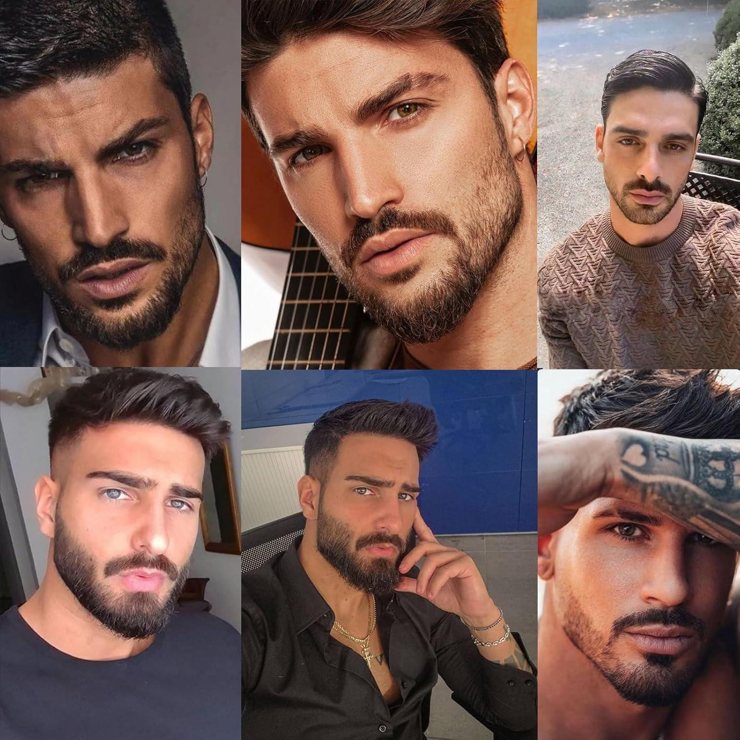 VIJIGIA Human Hair Full Hand Tied Realistic Fake Mustache Brown Human Hair Jack Sparrow Fake Beard Fake Goatee Costume Beard Fake Facial Hair Lace Beard for Women Halloween Funny Cosplay CostumeBLACK