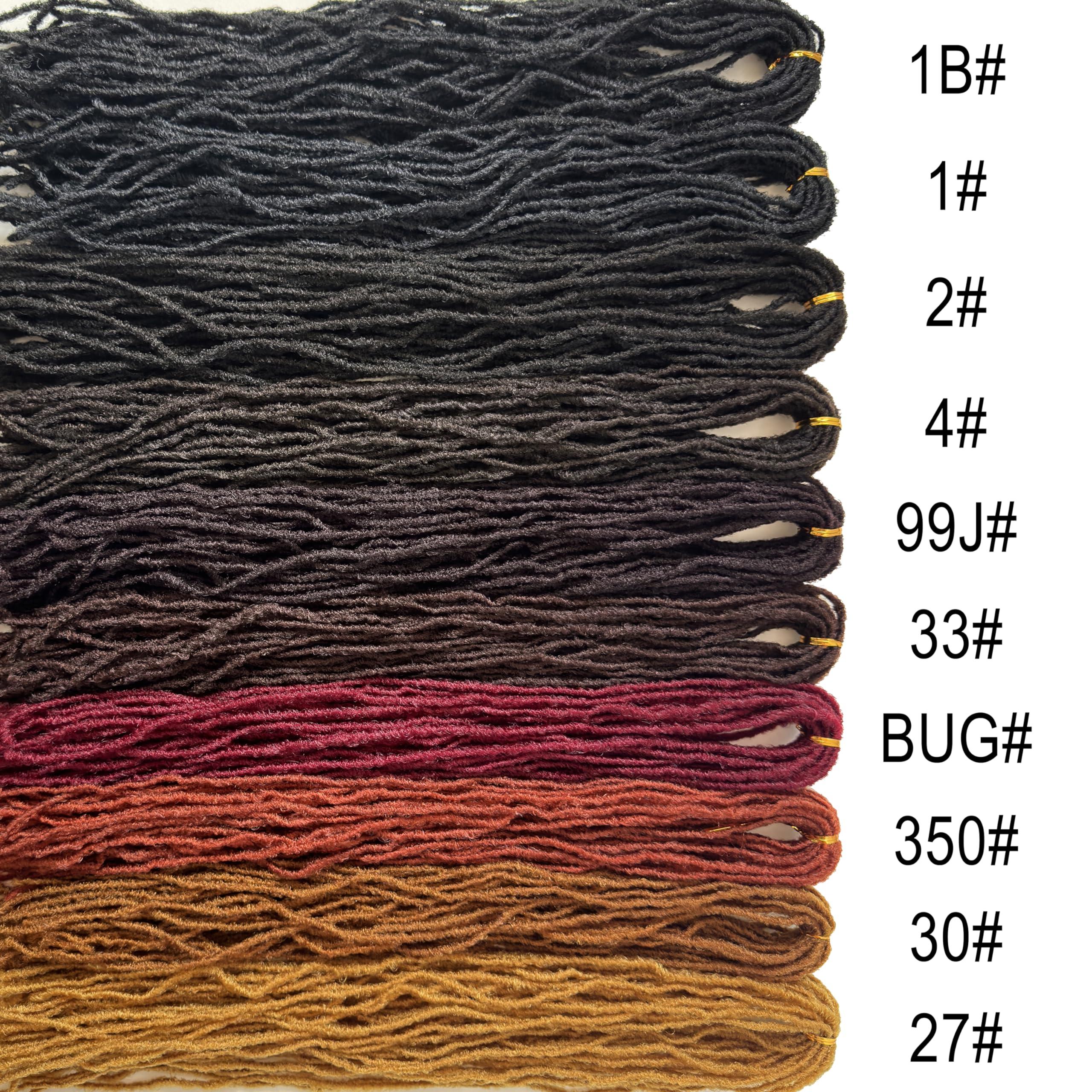 RAYIIS RAYIIS Fuax Locs Crochet Hair Super Lightweight Micro Locs 4 Pack Sister Locs Crochet Hair Synthetic braids Hair Extensions (#BUG, 18 inches)