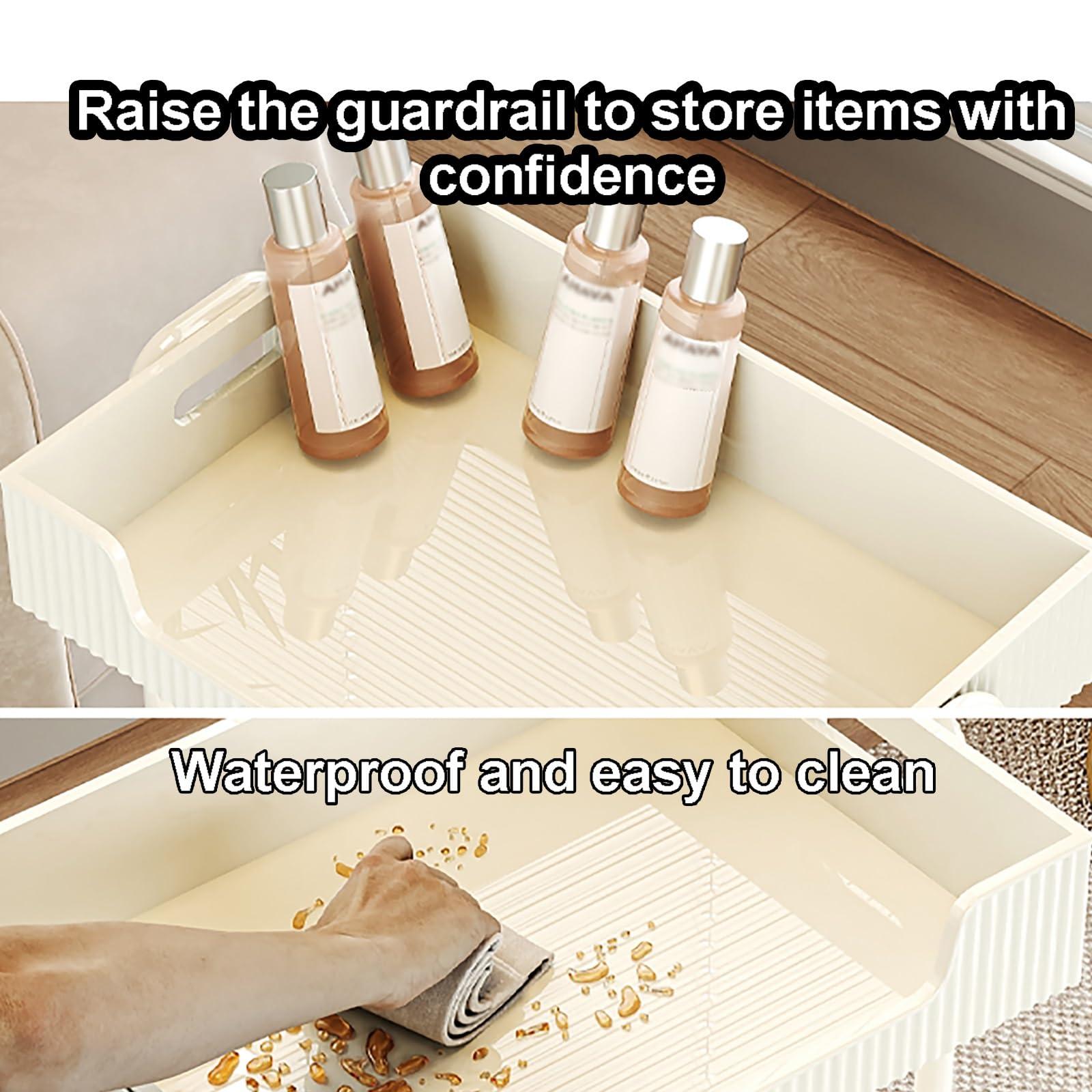 PQXQZ Multifunction Beauty Salon Storage Trolley Cart with 2 Trash Cans Hair Salon Station Cabinet Waterproof Rolling Hairdressing Salon Cart for Beauty Tattoo HairdressingV