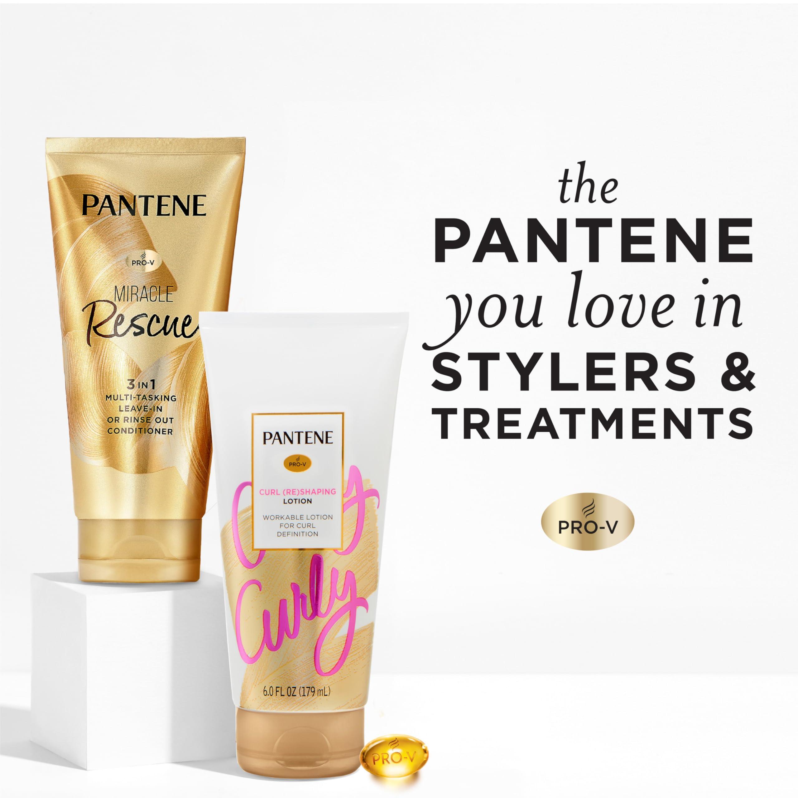 Pantene Pantene Pro-V Curl Cream Hair Lotion, Moisturizing Curl Defining Cream, Anti Frizz for Wavy or Curly Hair, with Vitamin B5, Pack of 3, 18 oz Total