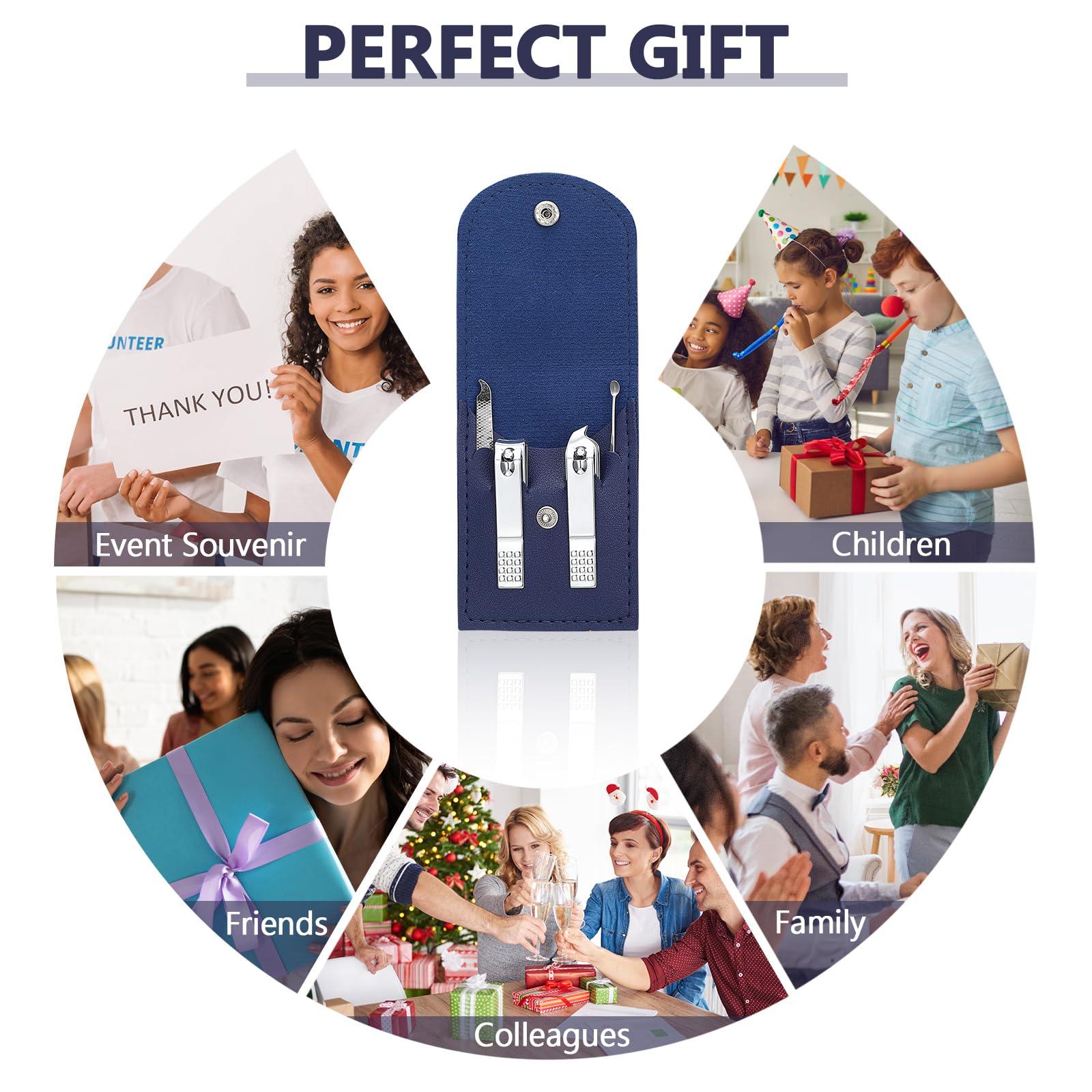 Geosar Geosar 50 Set Travel Manicure Kit Nail Clippers Pedicure Professional Nail Care Tools Stainless Steel Grooming Nail Set with Portable Travel Case Gifts for Family(Navy Blue)