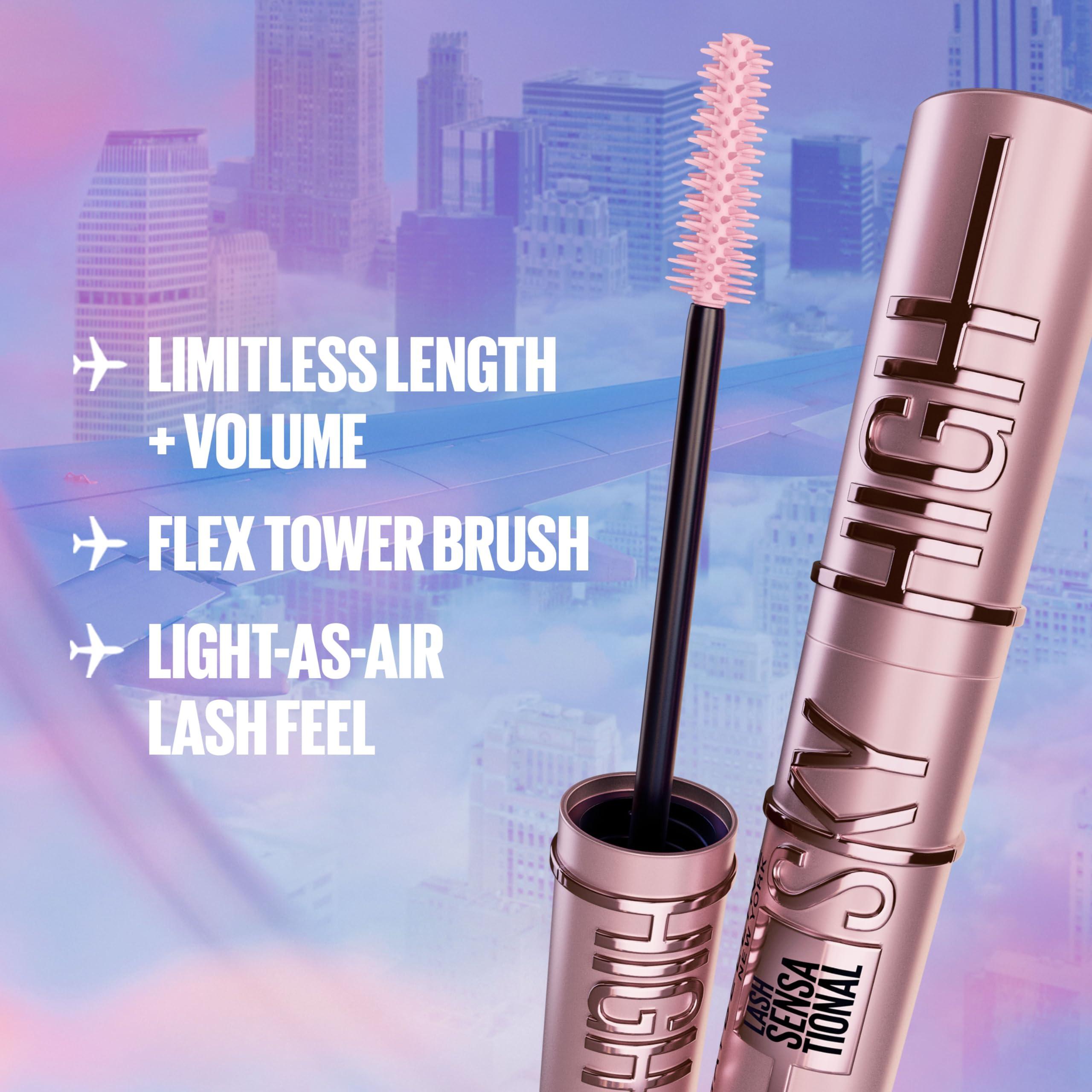 Maybelline New York Maybelline Lash Sensational Sky High Washable Mascara Makeup, Volumizing, Lengthening, Defining, Curling, Multiplying, Buildable Formula, Blackest Black, 1 Count